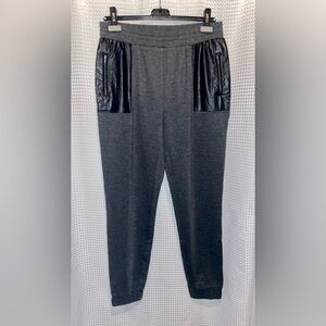 Women’s‎ BUFFALO David Bitton gray stretchy Joggers with faux leather size Large